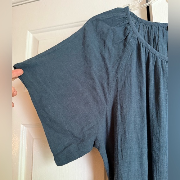 Lilla P Cotton Blue Button-Down Dress sz M Classic Scandi Girl Lagom Normcore - Picture 5 of 8